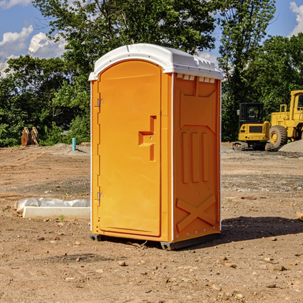 how often are the portable restrooms cleaned and serviced during a rental period in Vassar